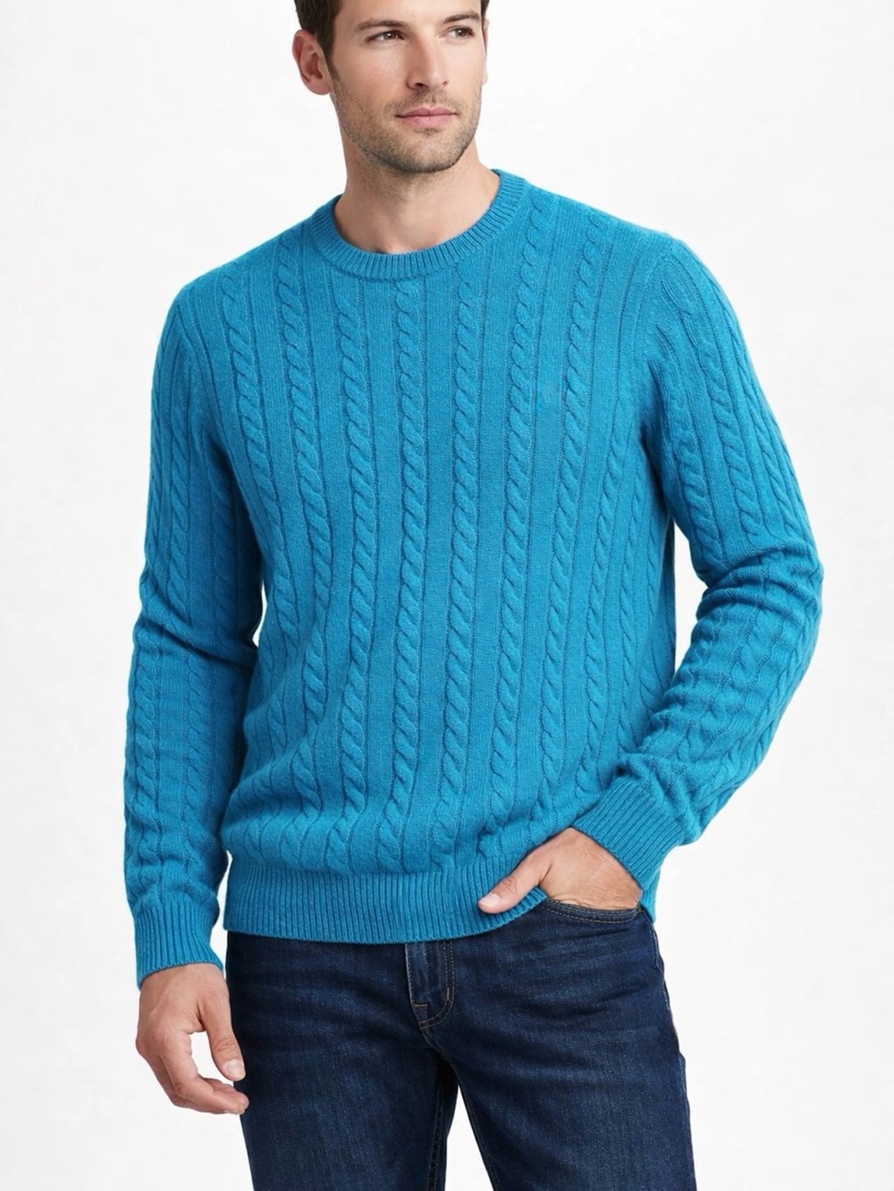 Vineyard Vines Men’s size Large Aqua Blue 100% Cashmere Sweater